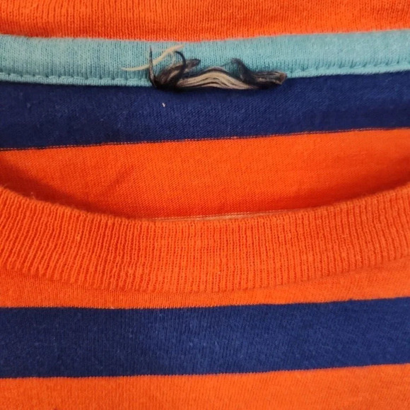 USPA T-Shirt Men Size S Orange Colorful Striped Embroidered Logo Short Sleeve - Picture 5 of 6